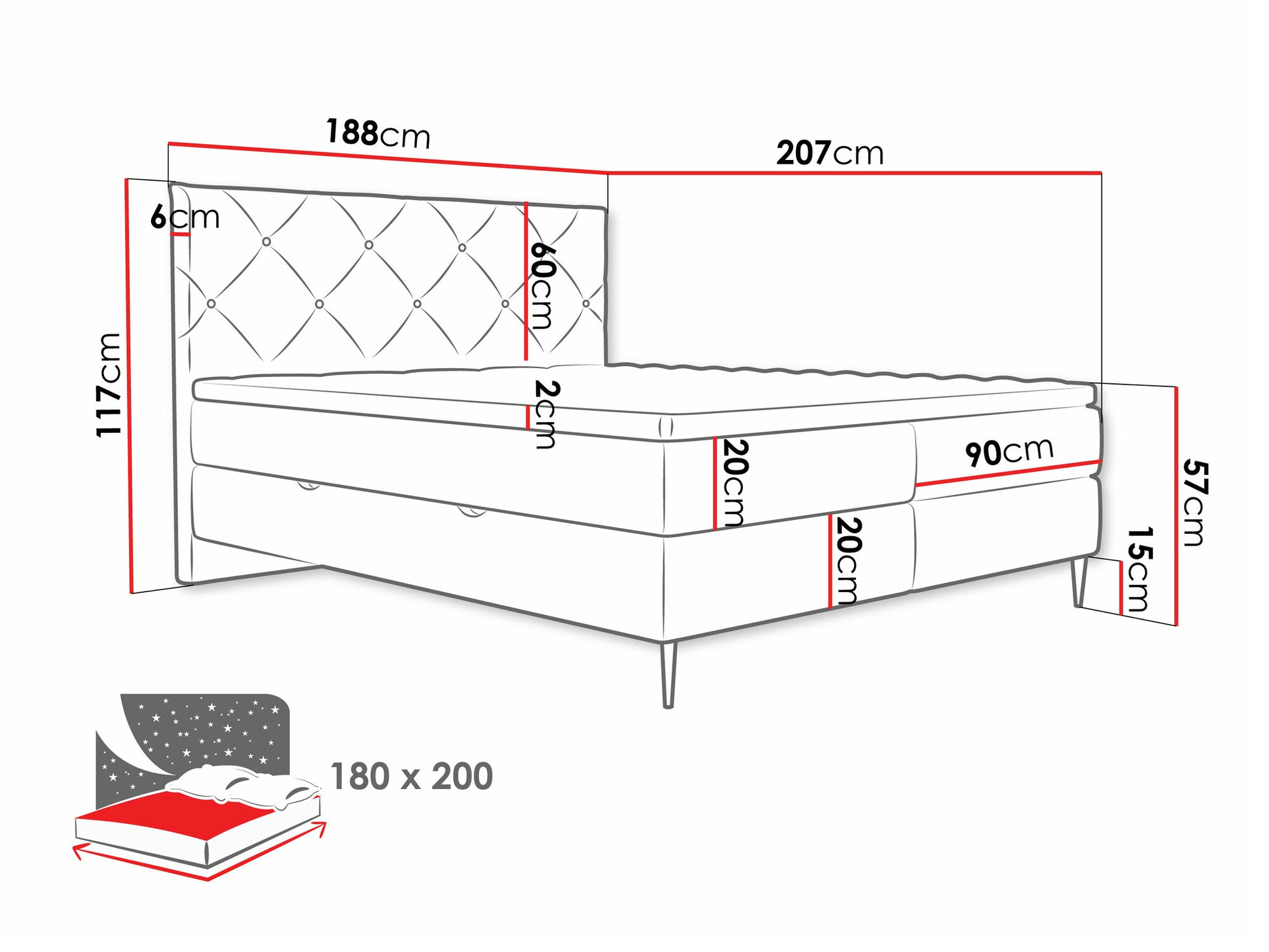 Boxspring ComfiDream Myrel (Verita 03)