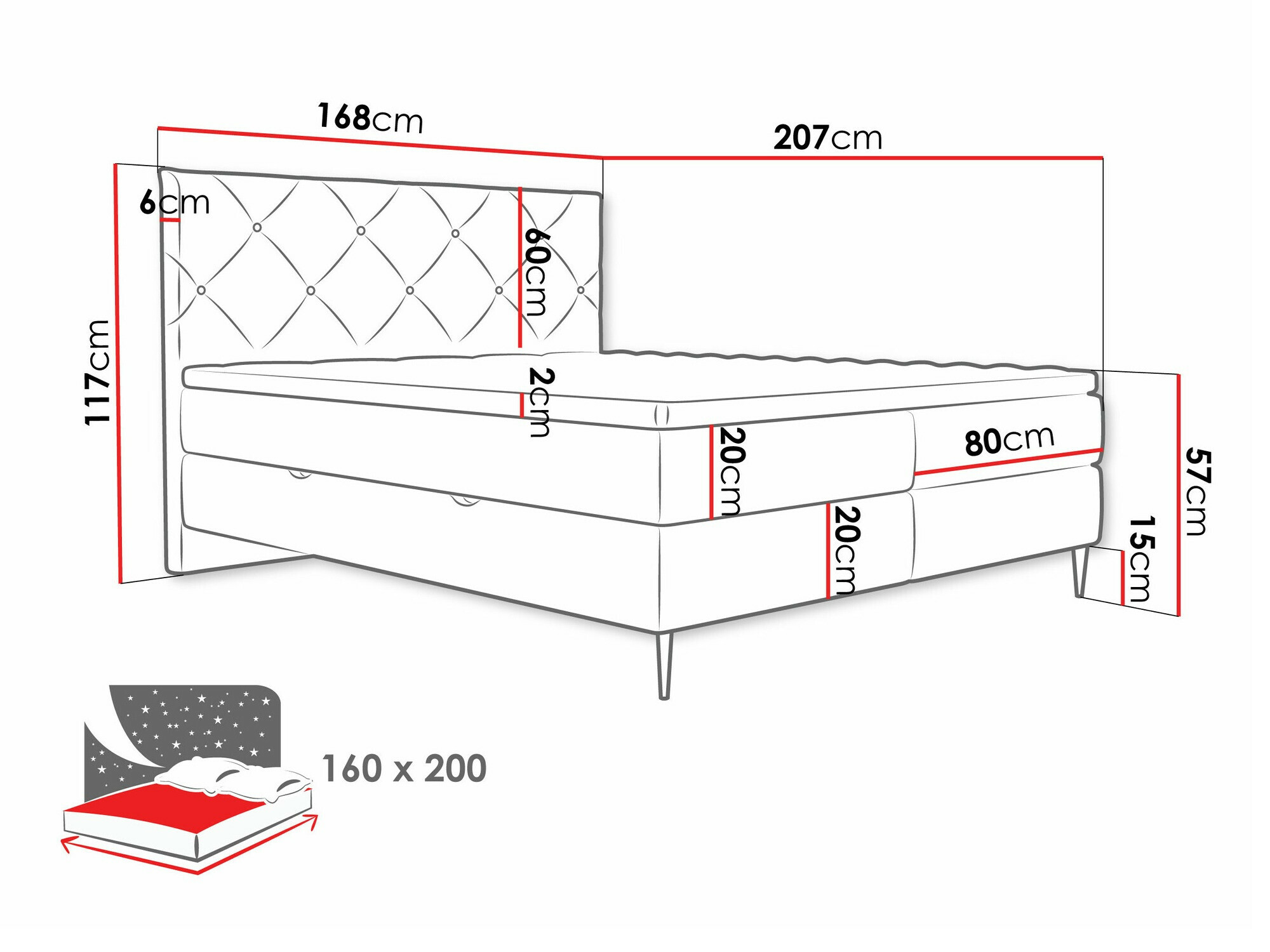 Boxspring ComfiDream Myrel (Verita 03)