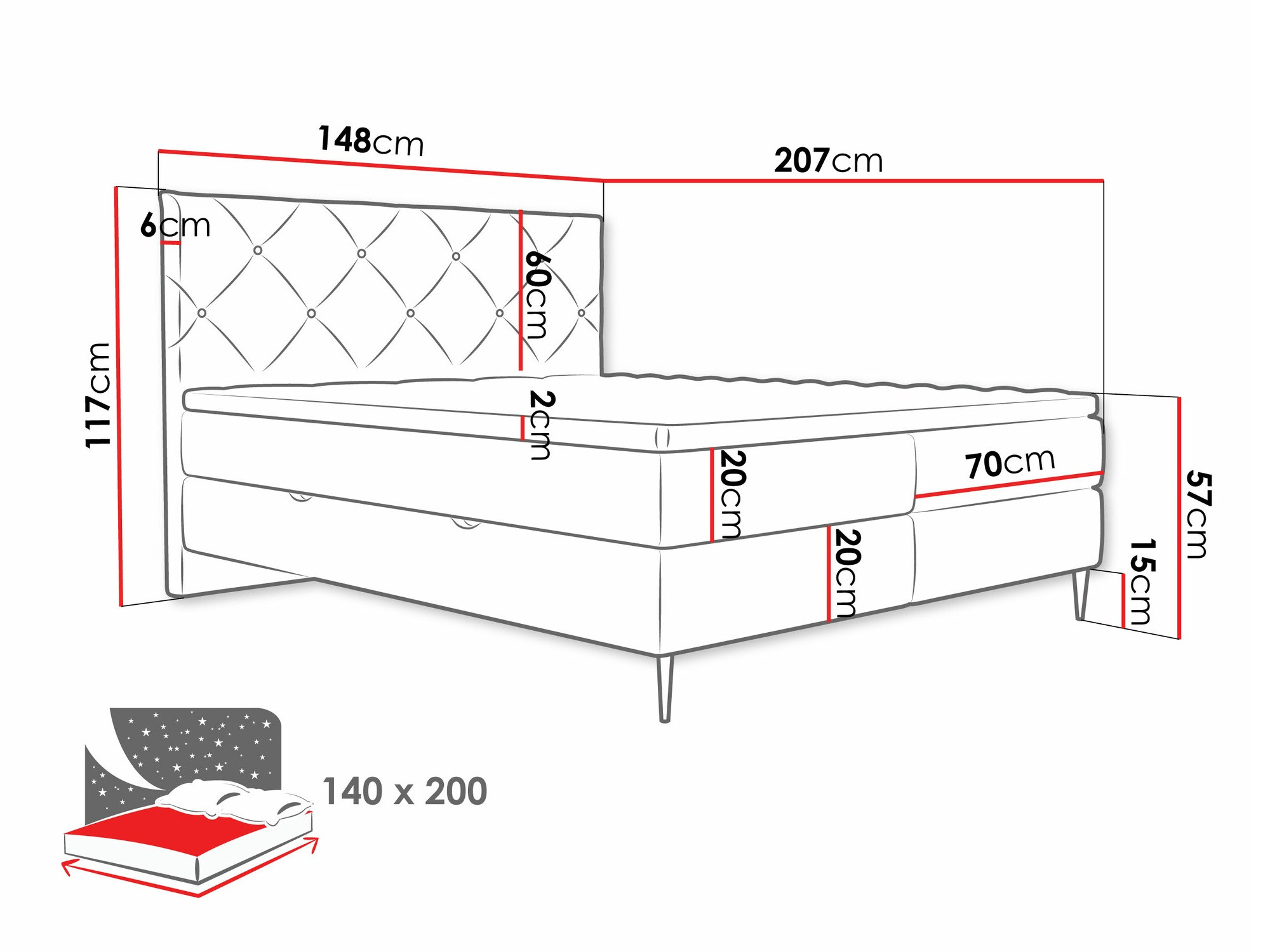 Boxspring ComfiDream Myrel (Verita 52)