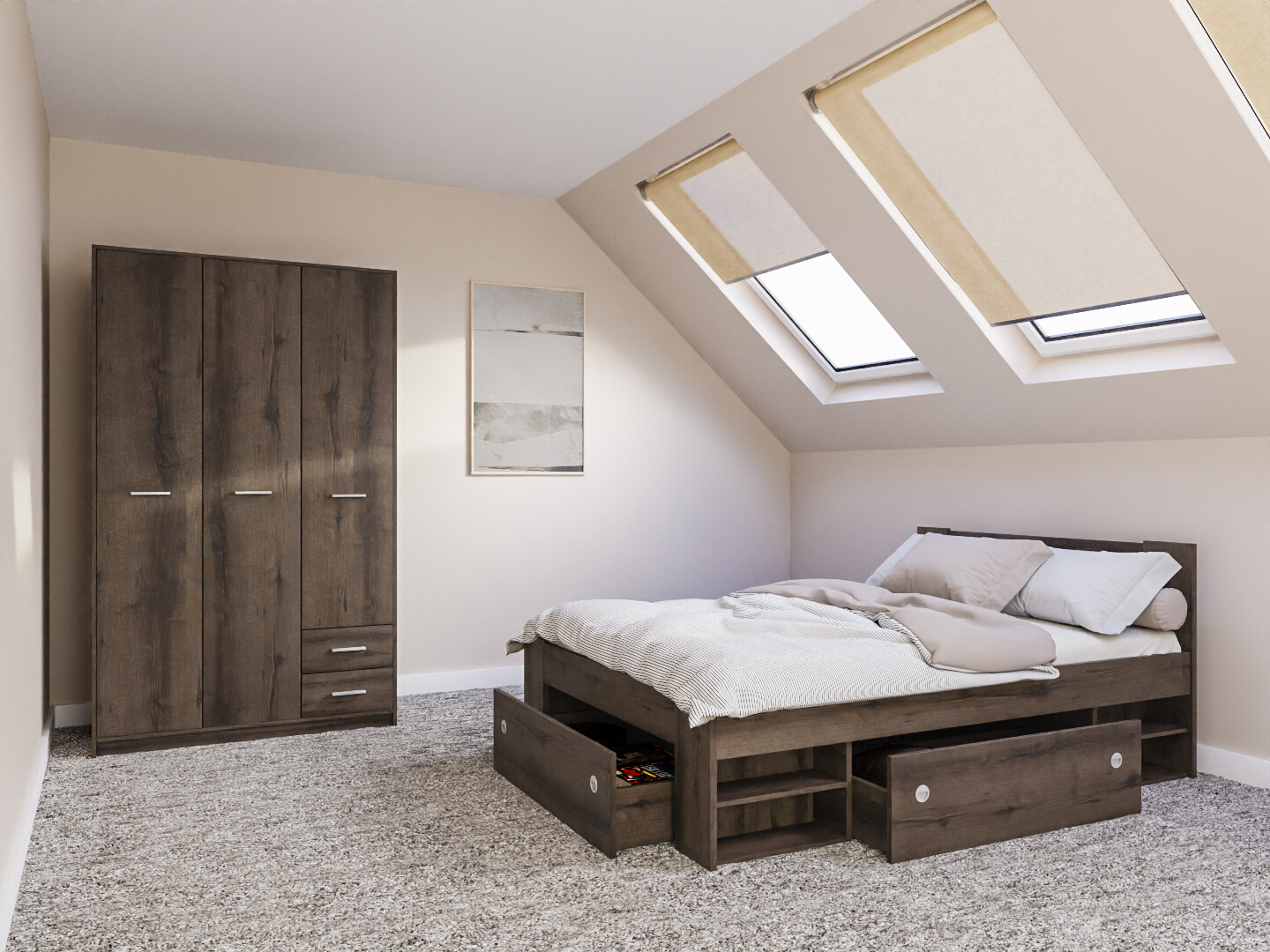 Slaapkamer set Novsore 158 (Donkere eik)