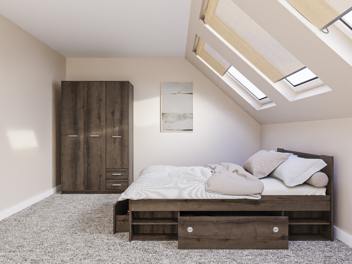 Slaapkamer set Novsore 158 (Donkere eik)