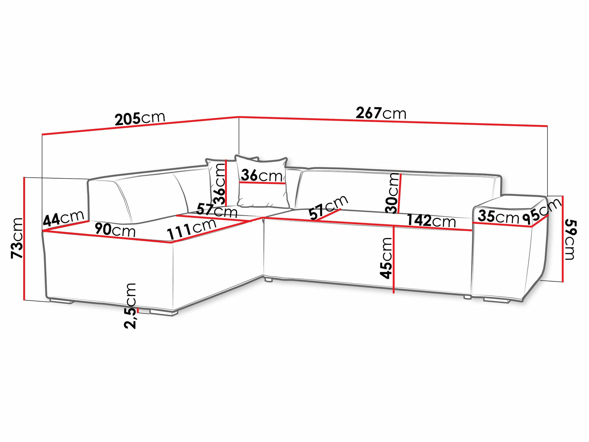 Hoekbank Comfivo 289 (Uttario Velvet 2951 + Uttario Velvet 2954)