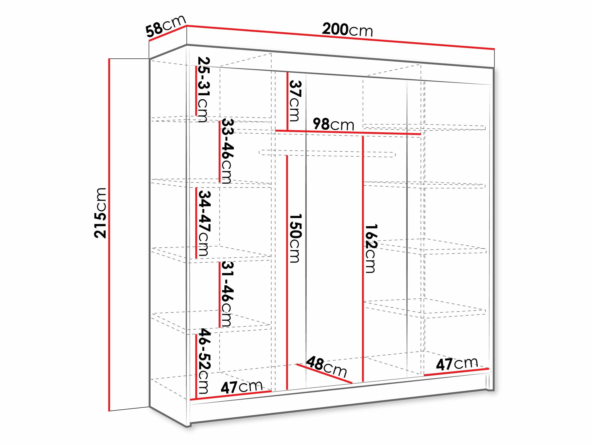 Kledingkast Closico 158 (Kasjmier)