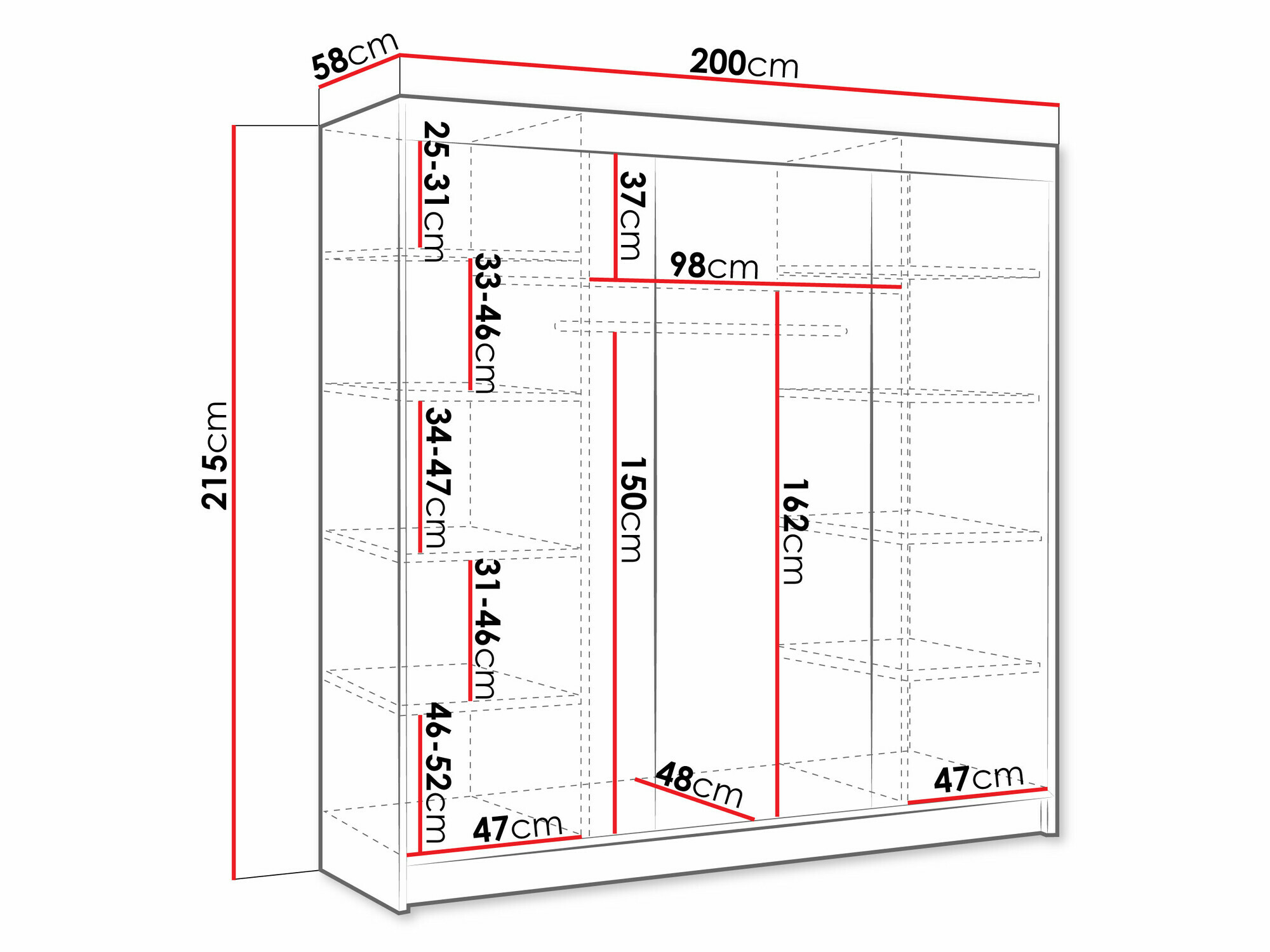 Kledingkast Closico 161 (Kasjmier)