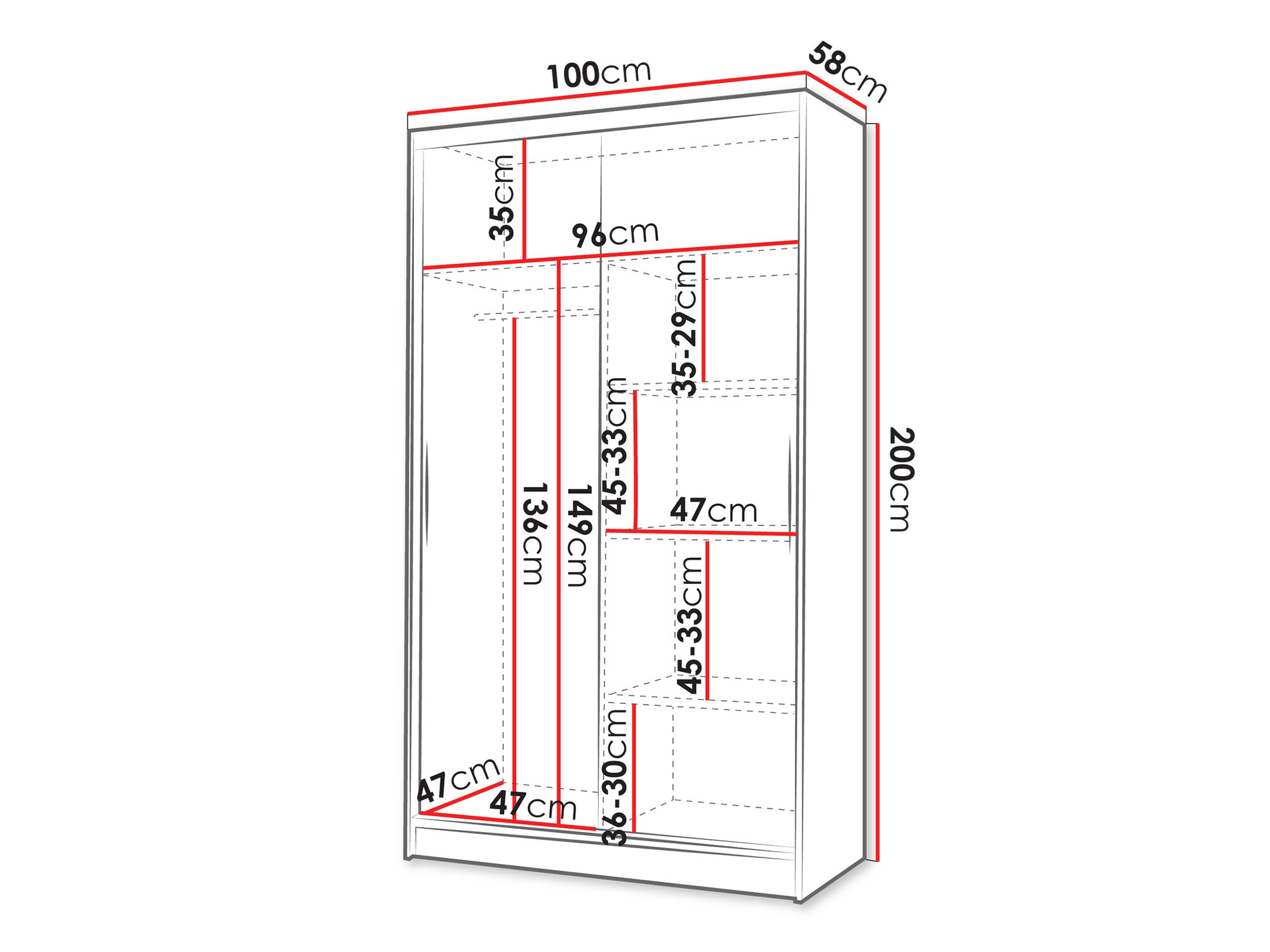Kledingkast Closico Structor I (Wit + Artisan eiken)