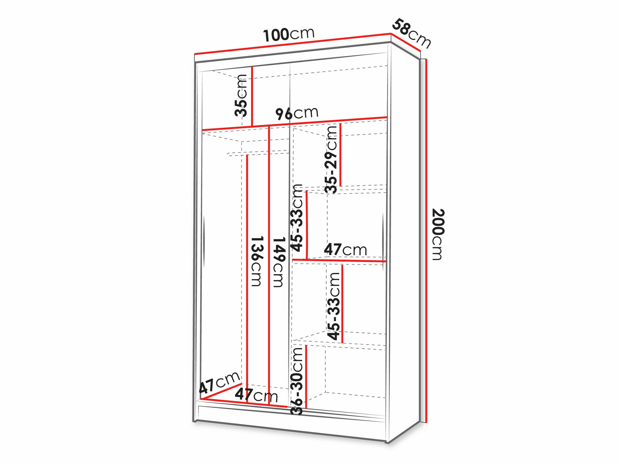Kledingkast Closico 164 (Kasjmier)