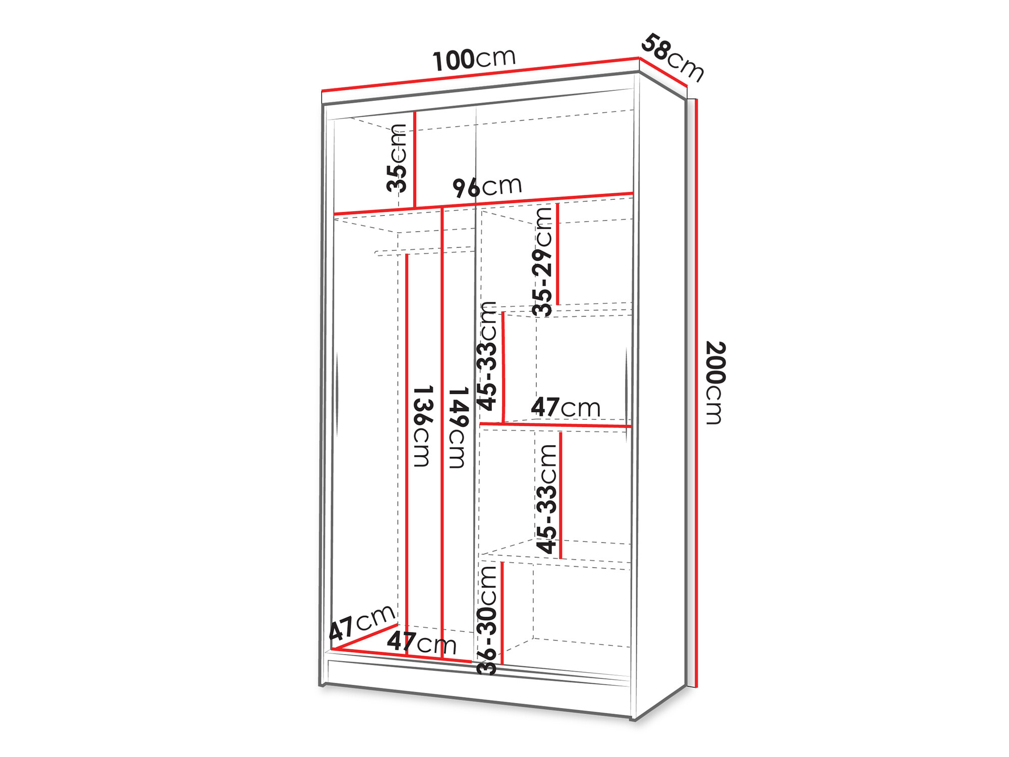 Kledingkast Closico Structor VII (Wit + Artisan eiken)