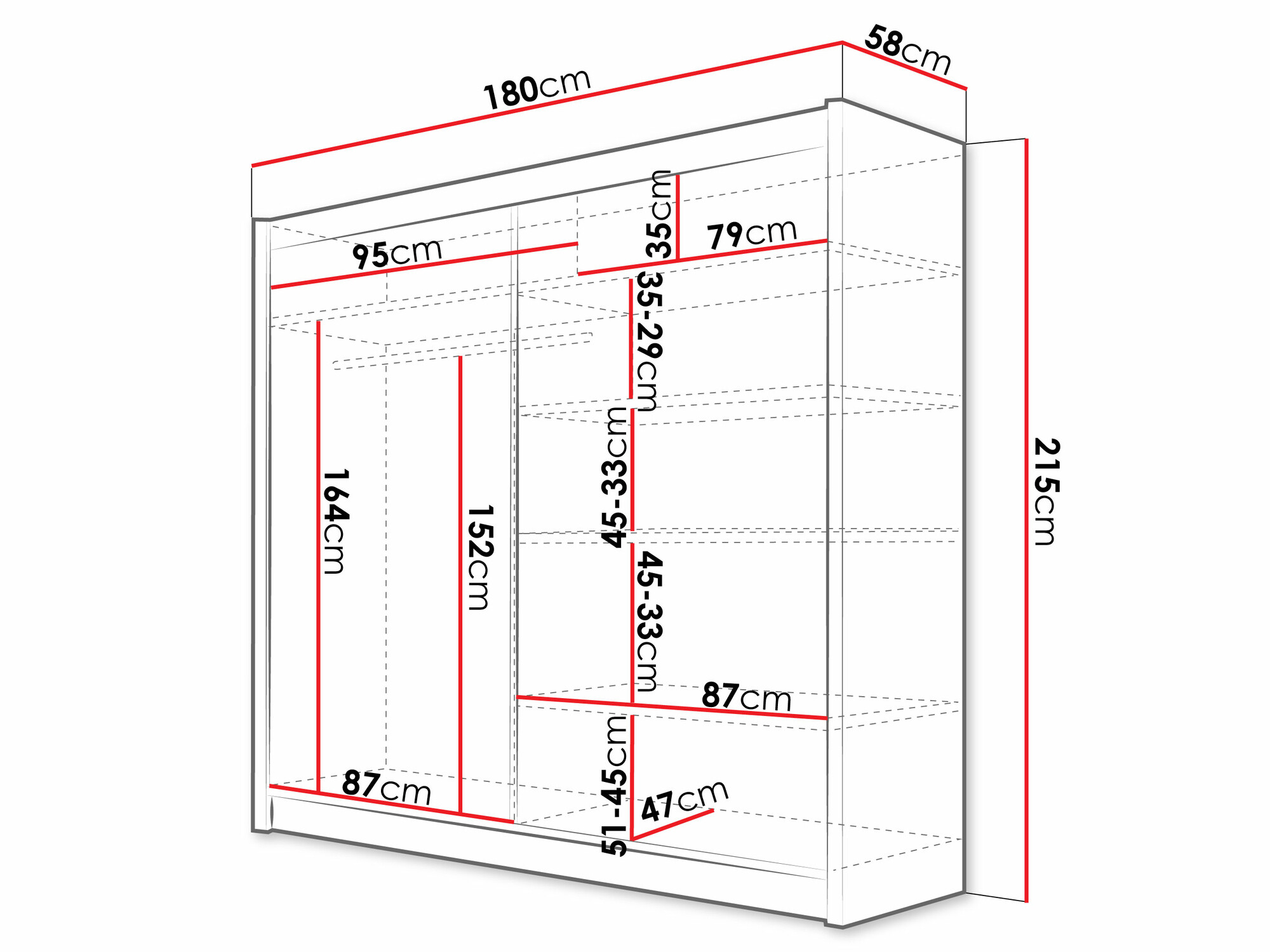 Kledingkast Closico 107 (Kasjmier)