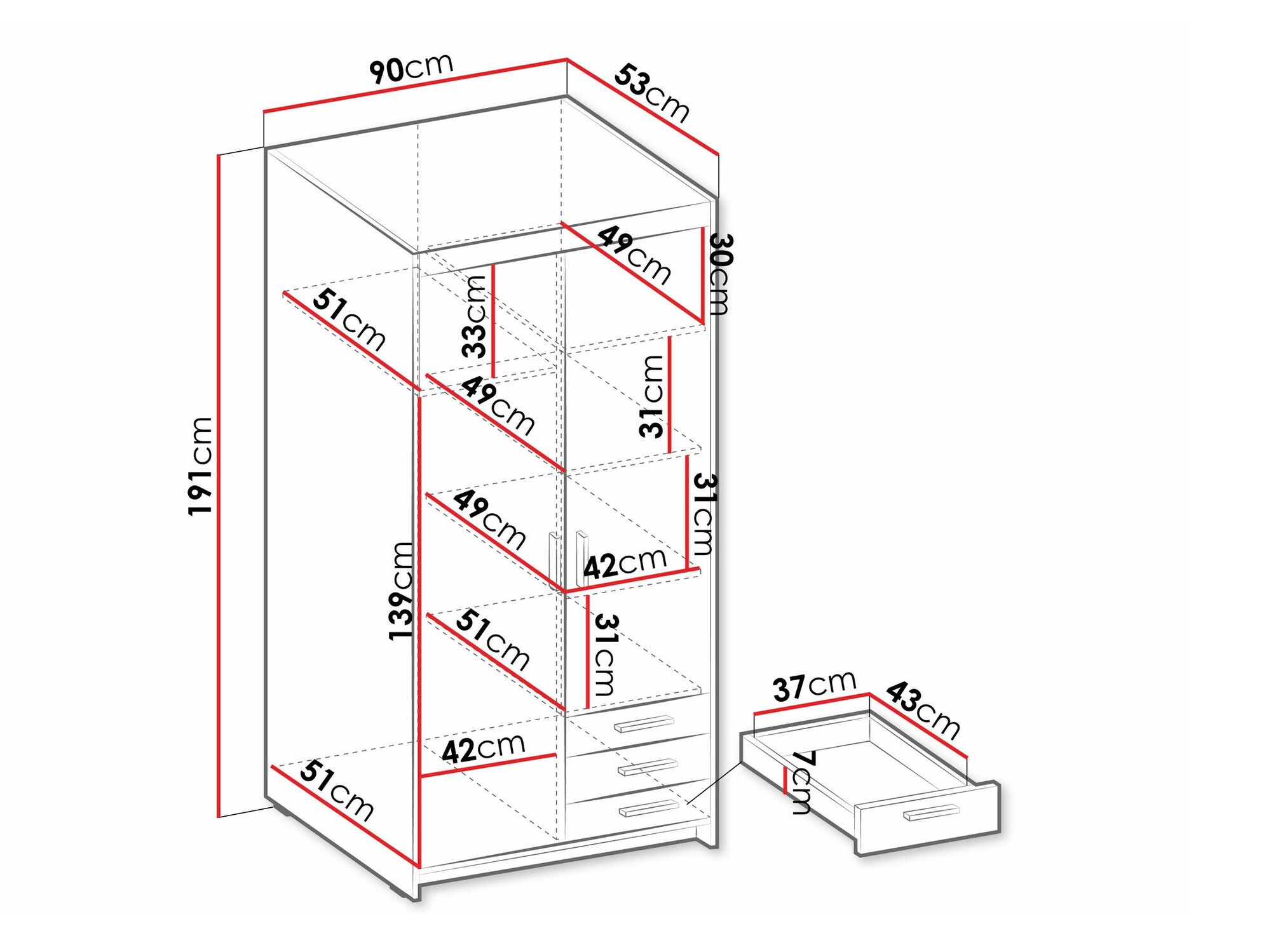 Kledingkast Novduni 112 (Lefkas eik)