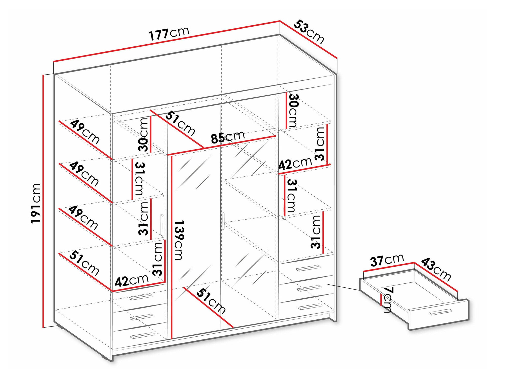 Kledingkast Novduni 115 (Sonoma eik)