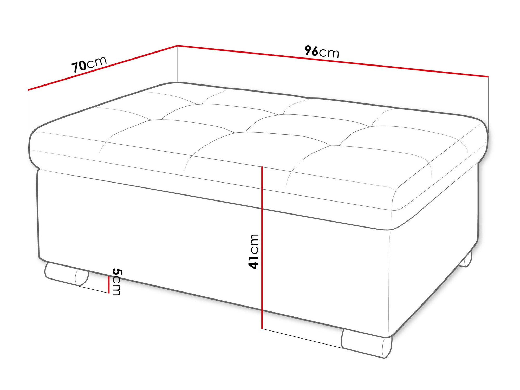 Gestoffeerde hocker Comfivo 118 (Coral 45)