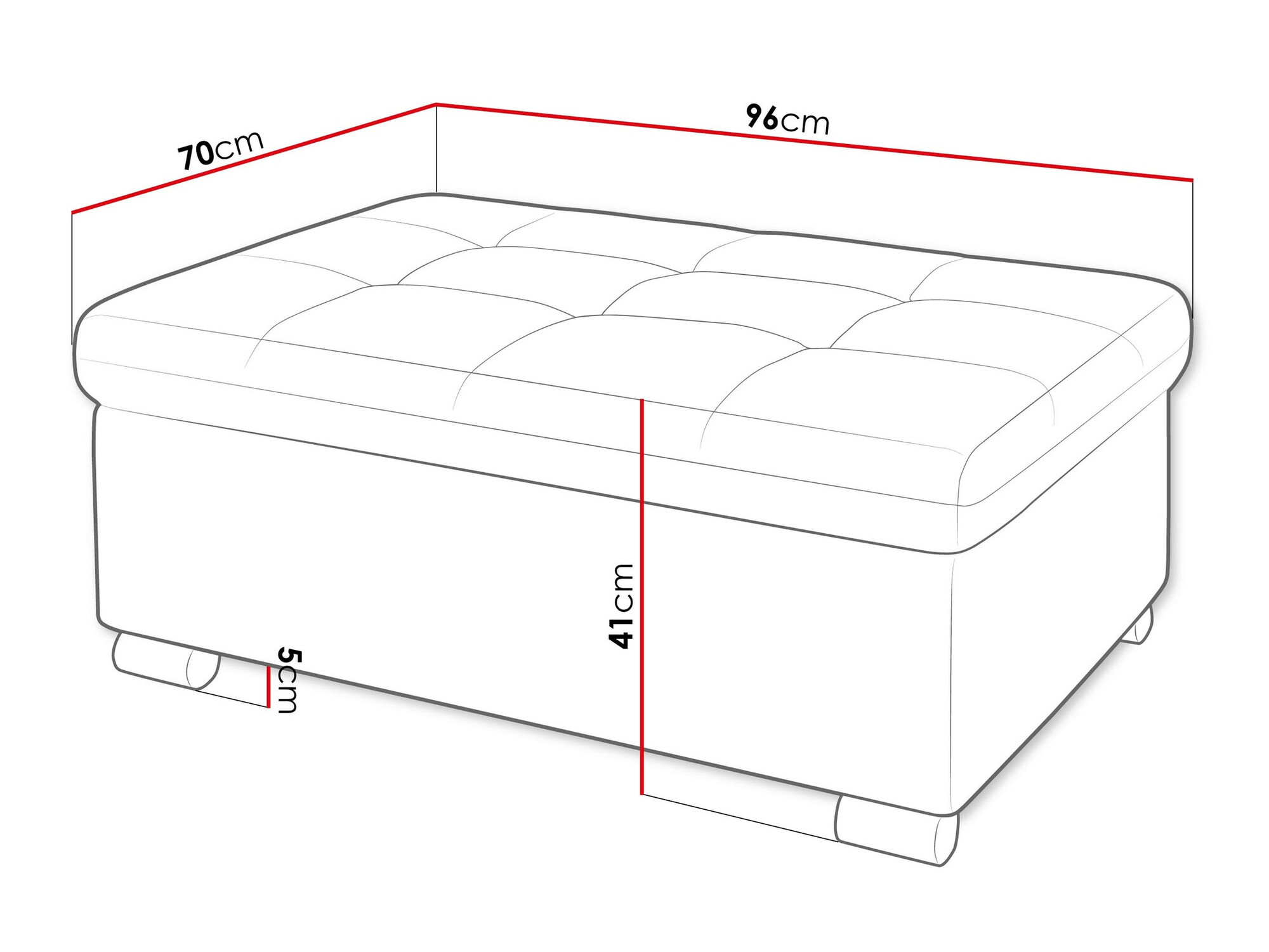 Gestoffeerde hocker Comfivo 118 (Coral 50)