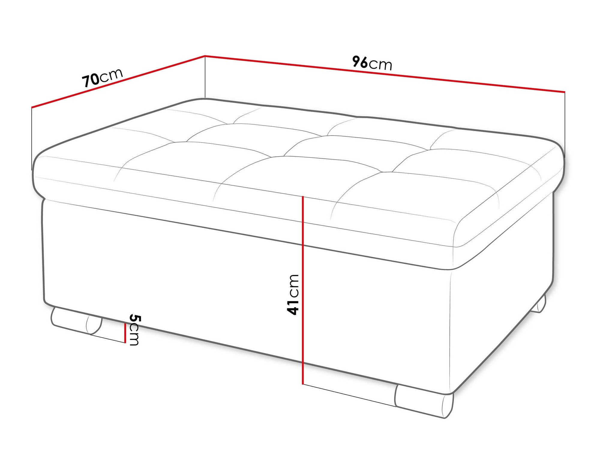 Gestoffeerde hocker Comfivo 118 (Coral 55)