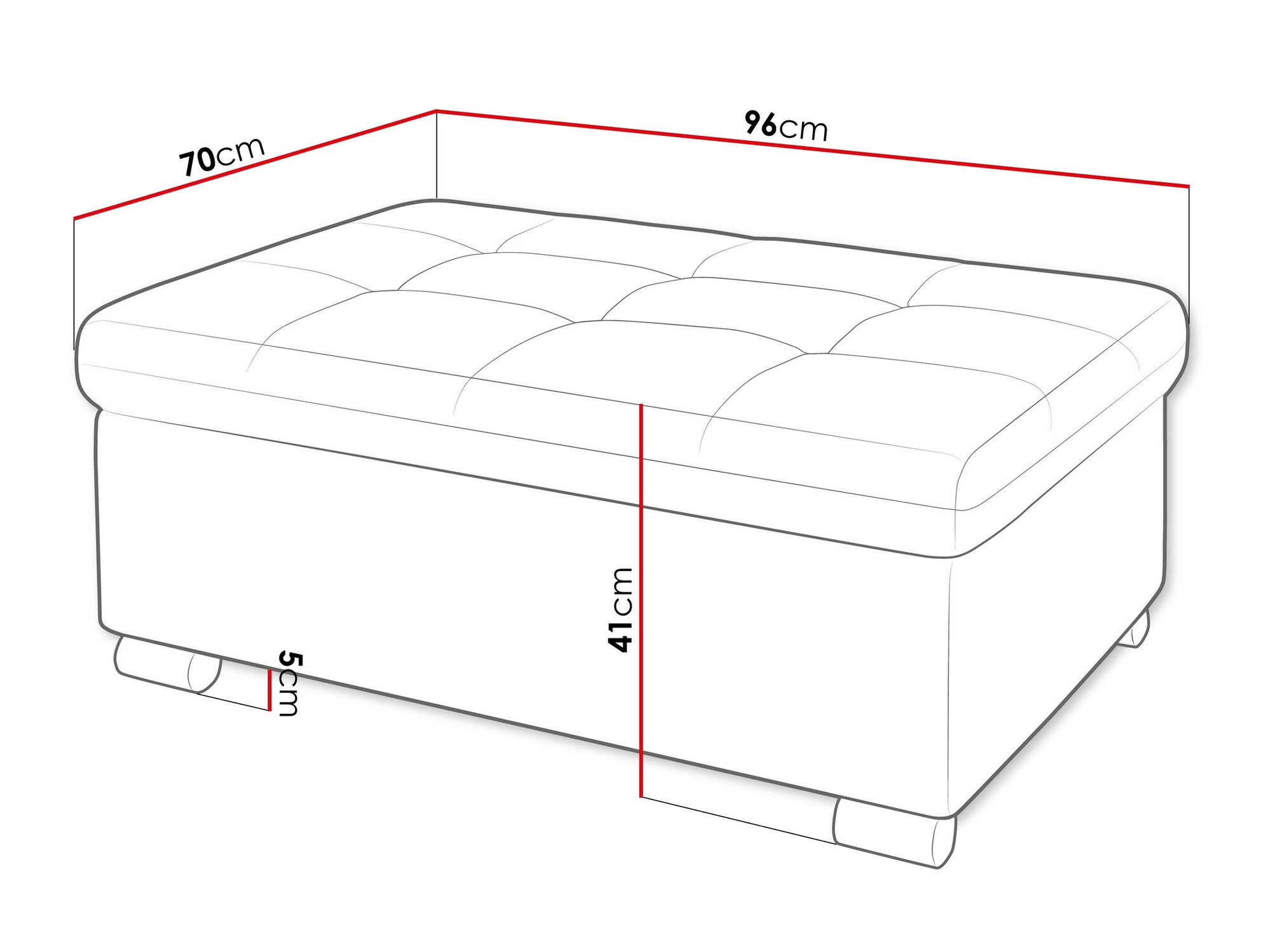 Gestoffeerde hocker Comfivo 118 (Coral 65)