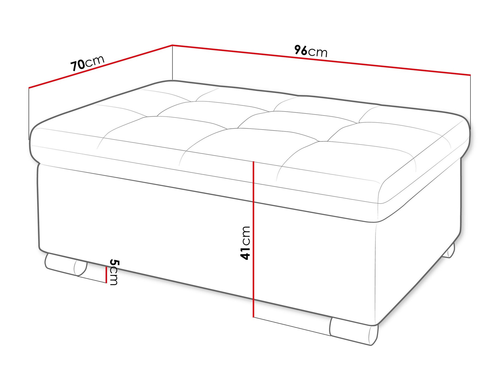 Gestoffeerde hocker Comfivo 118 (Coral 80)