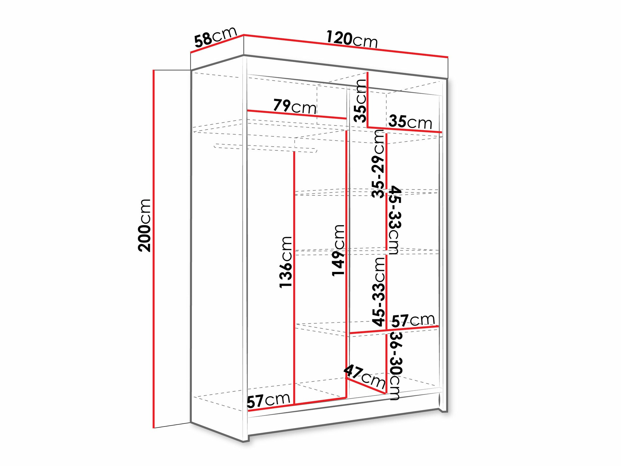 Kledingkast Closico Pacron IV (Wit)