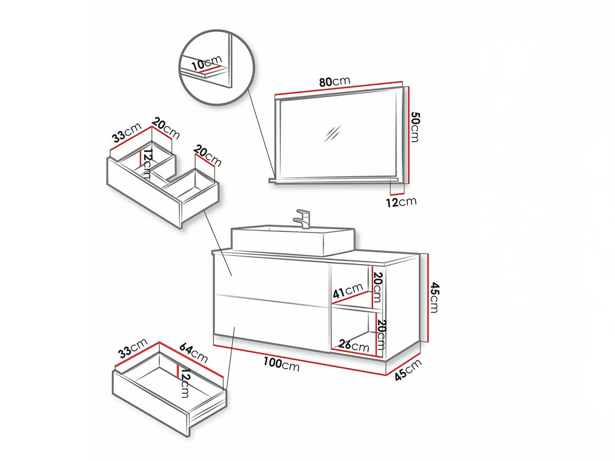 Badkamerset Ophruvi 103 (Notenhout)