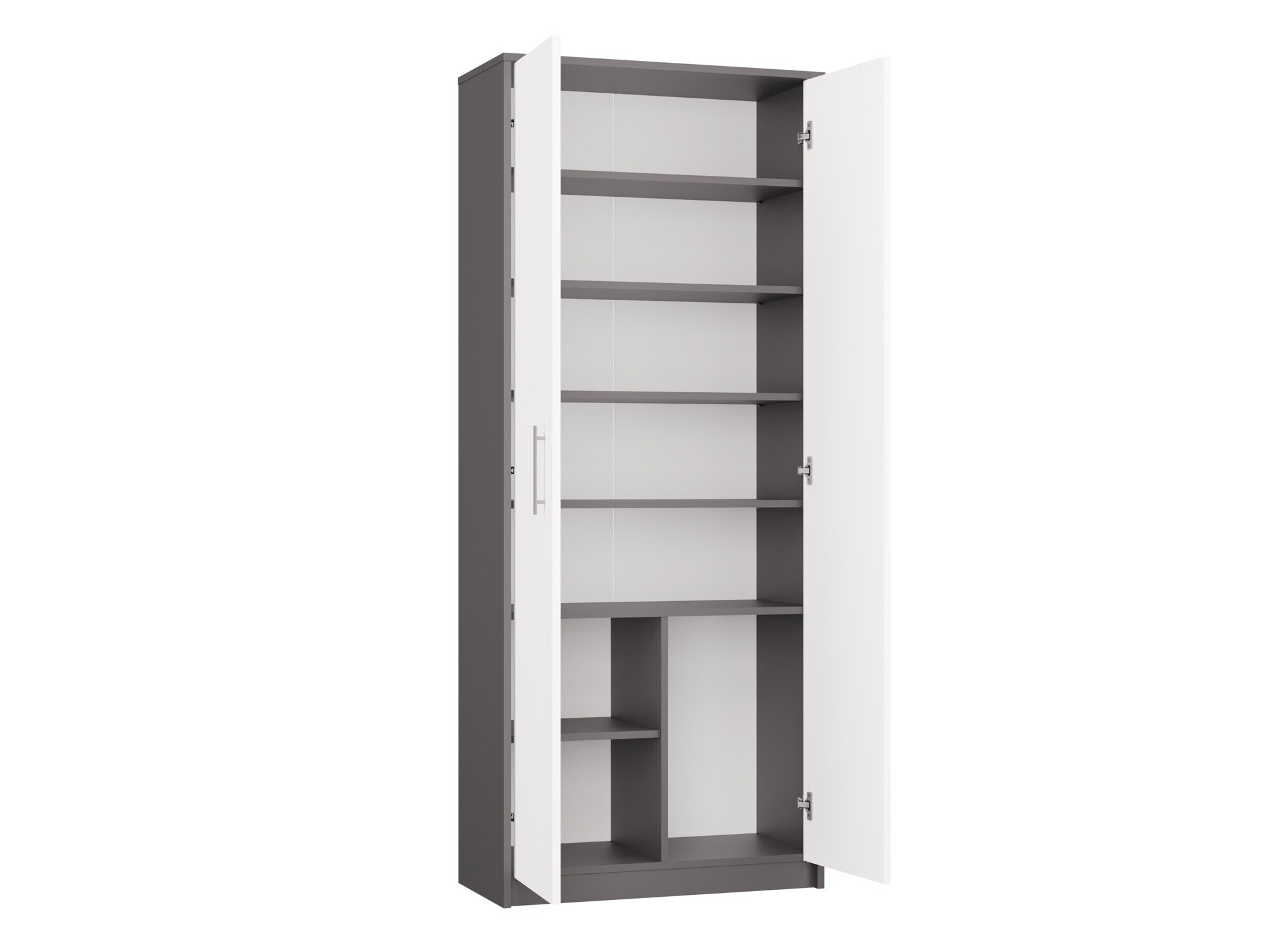 Boekenkast Mandeville 196 (Antraciet + Wit)