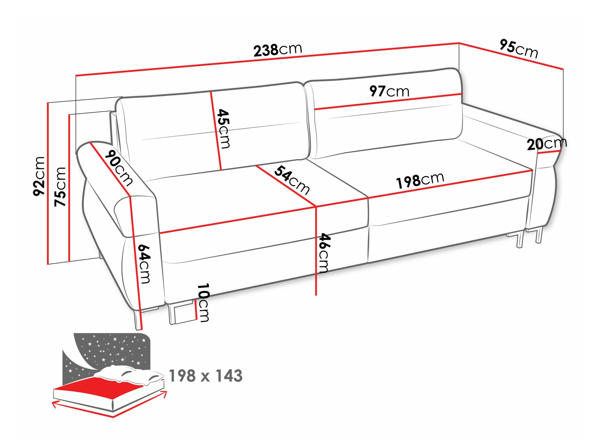Slaapbank Stonecrest 104 (Sierra 744)