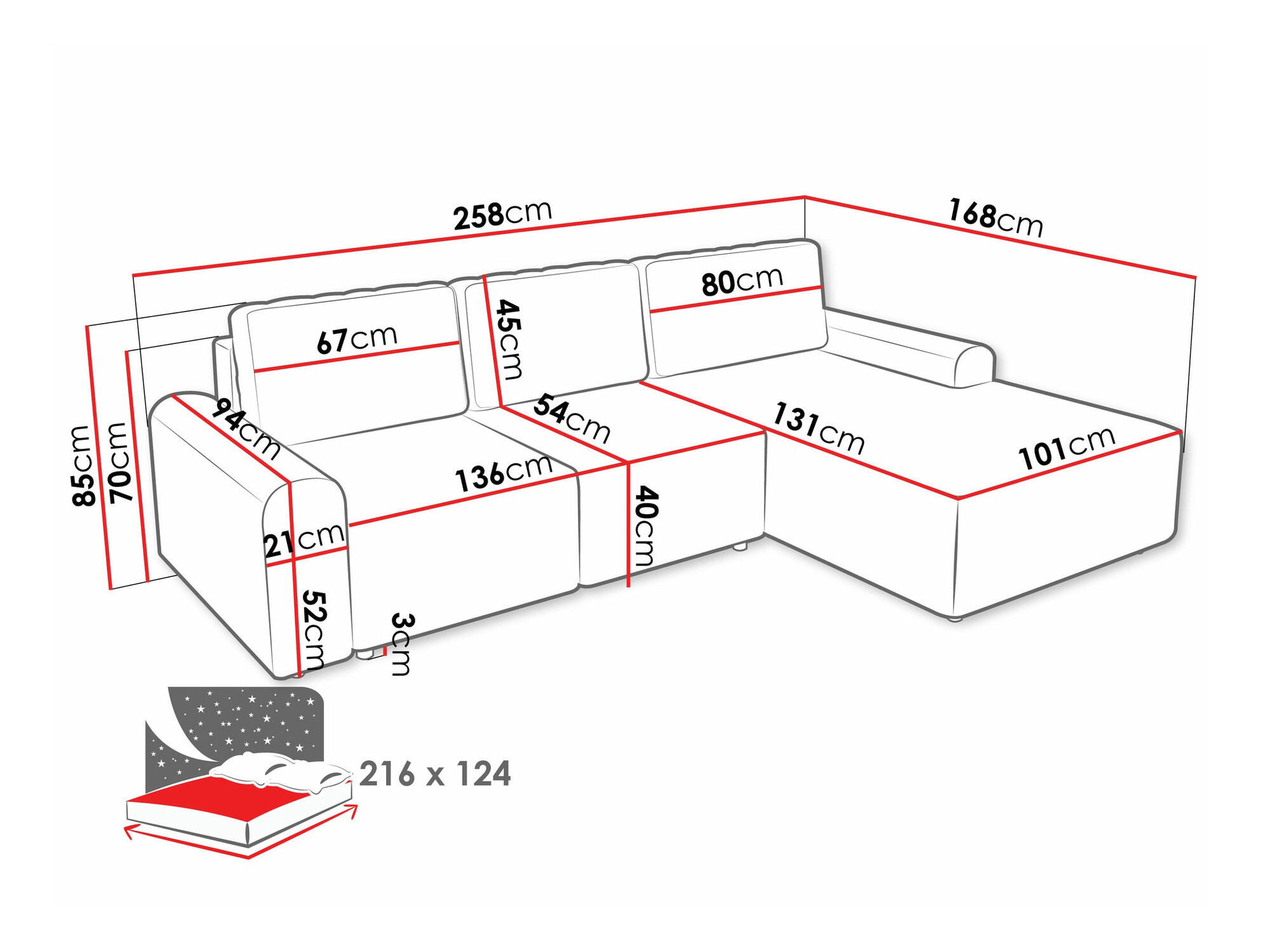 Hoekbank Stonecrest 105 (Sierra 744)