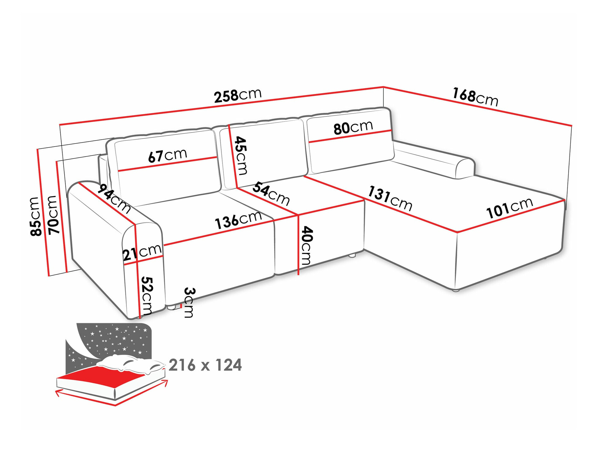 Hoekbank Stonecrest 105 (Sierra 744)