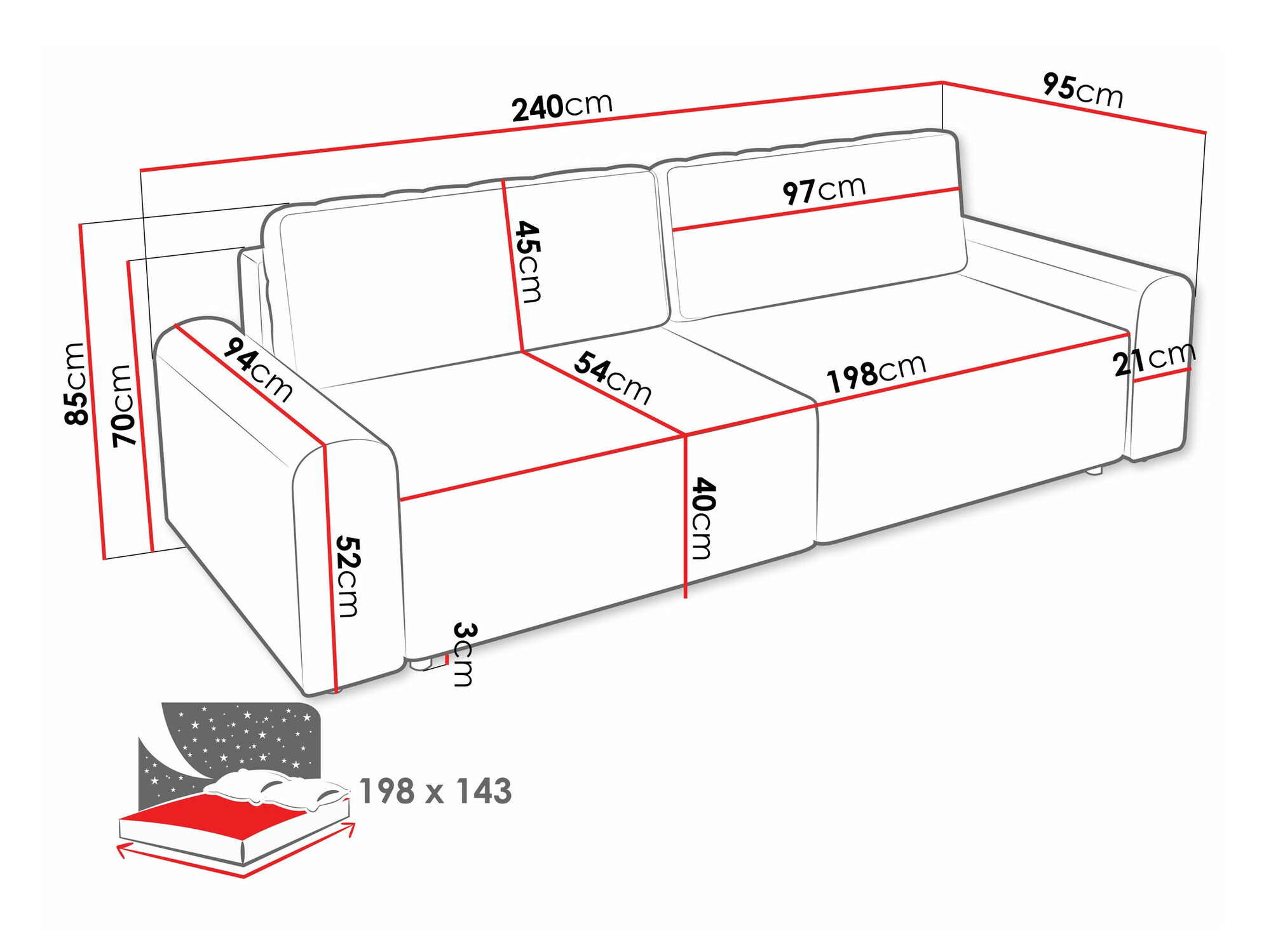 Slaapbank Stonecrest 107 (Sierra 744)