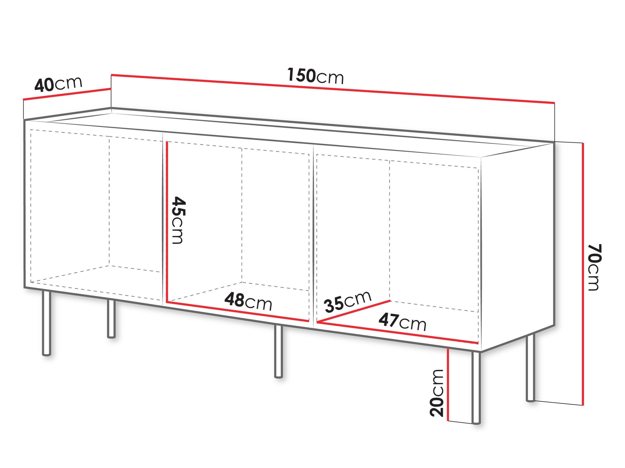 Dressoir Melbela 104 (Licht olijfboom + Eiken)