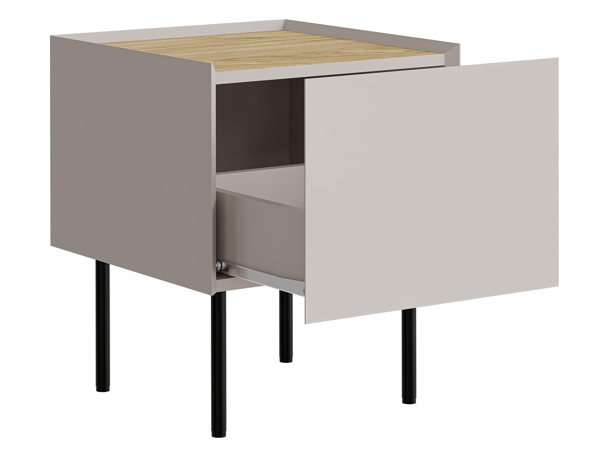 Een set nachtkastjes Melbela 108 (Licht olijfboom + Eiken)