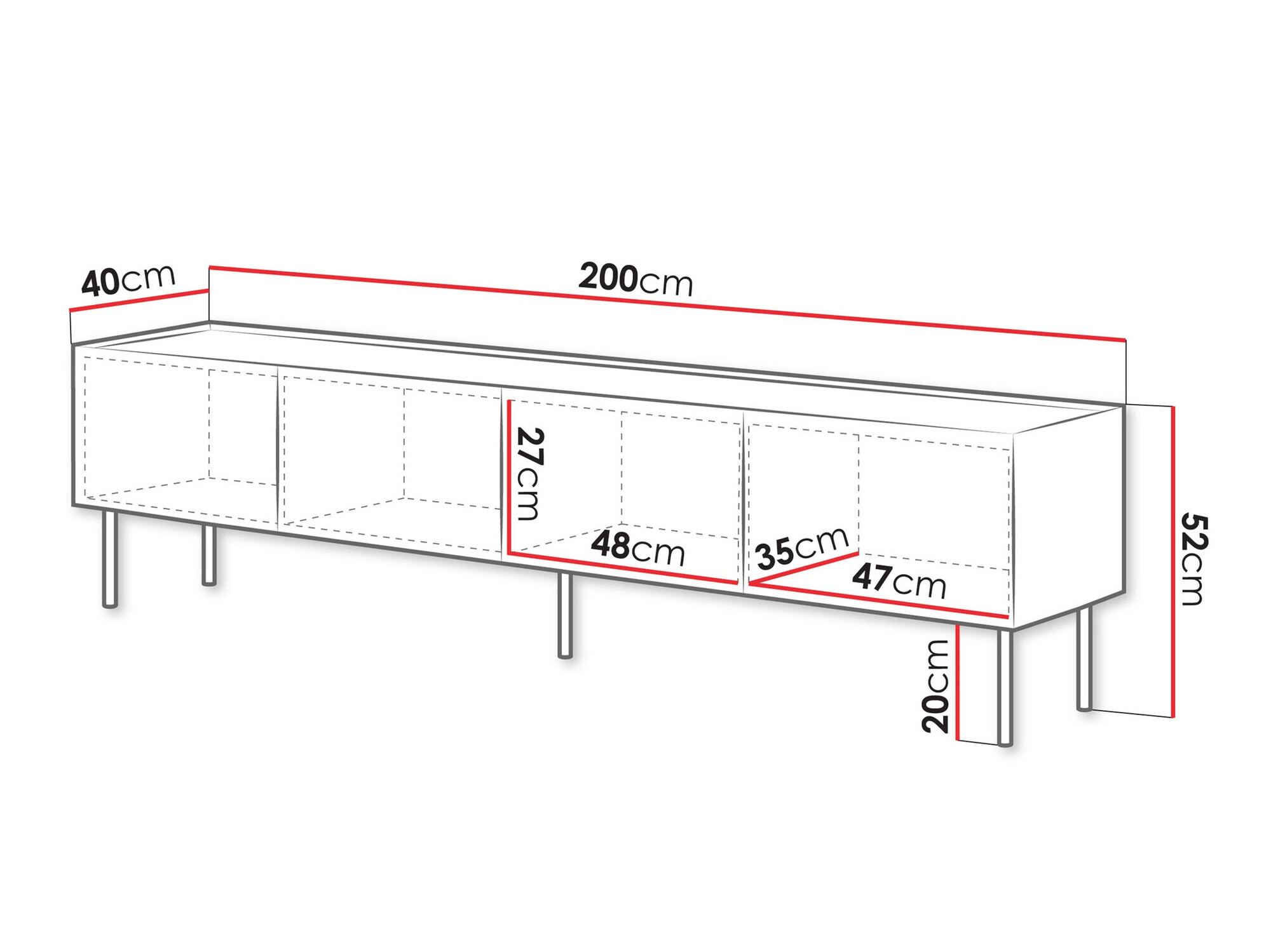 TV-meubel Melbela 107 (Kasjmier + Eiken)