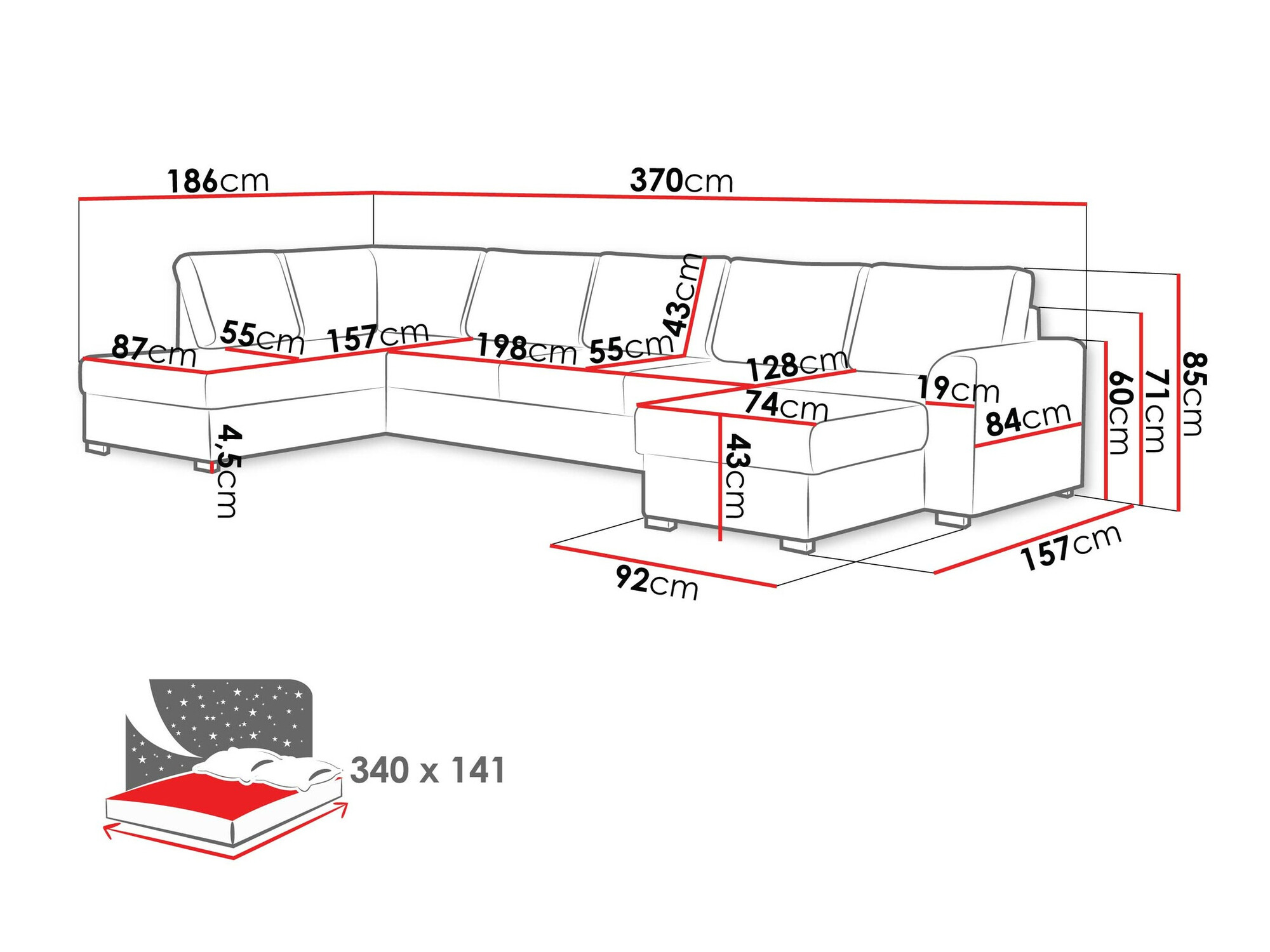 Hoekbank Comfivo 191 (Coral 45)