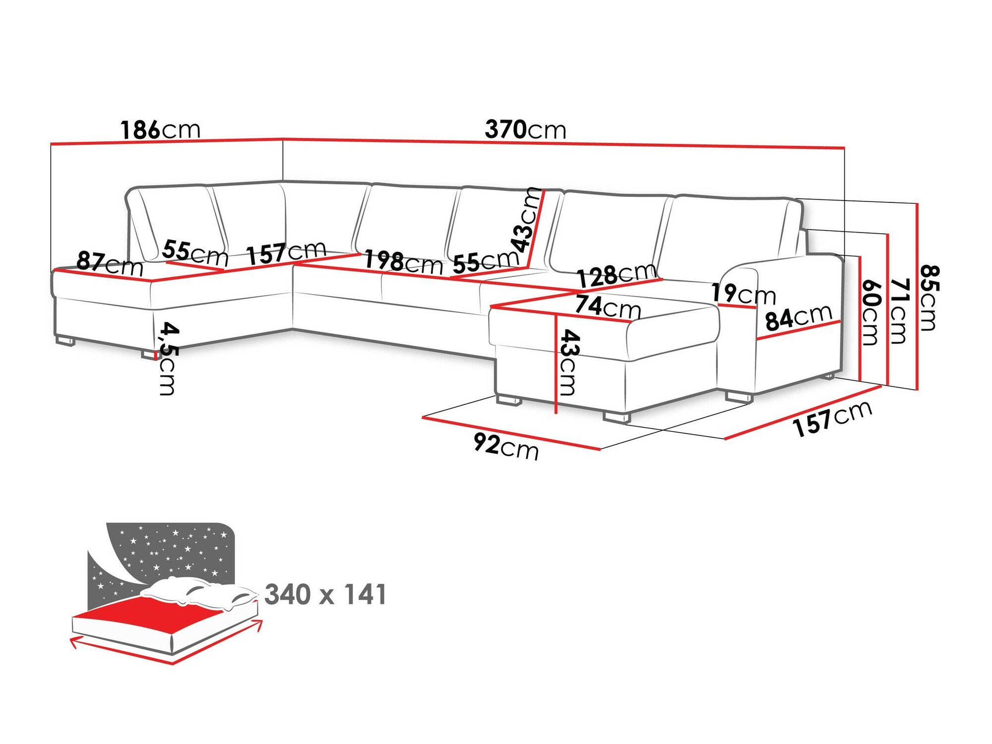 Hoekbank Comfivo 191 (Coral 55)