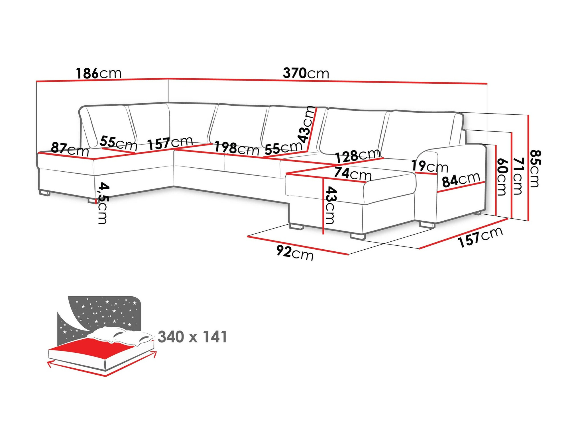 Hoekbank Comfivo 191 (Soft 011 + Majorka 03)
