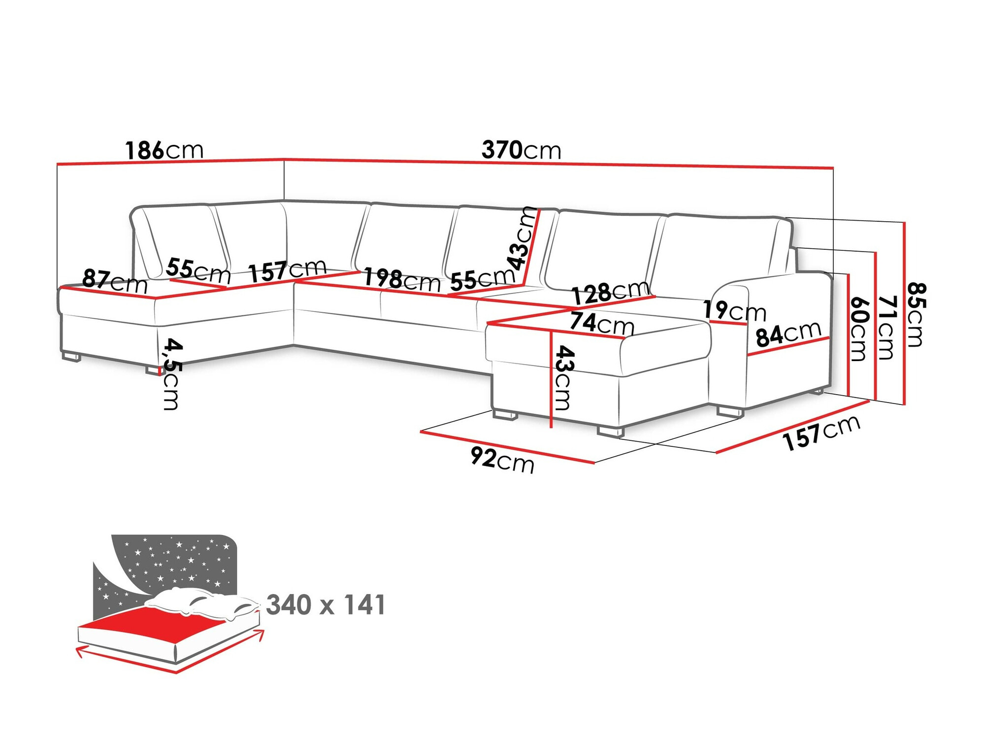 Hoekbank Comfivo 191 (Soft 017 + Lux 06)