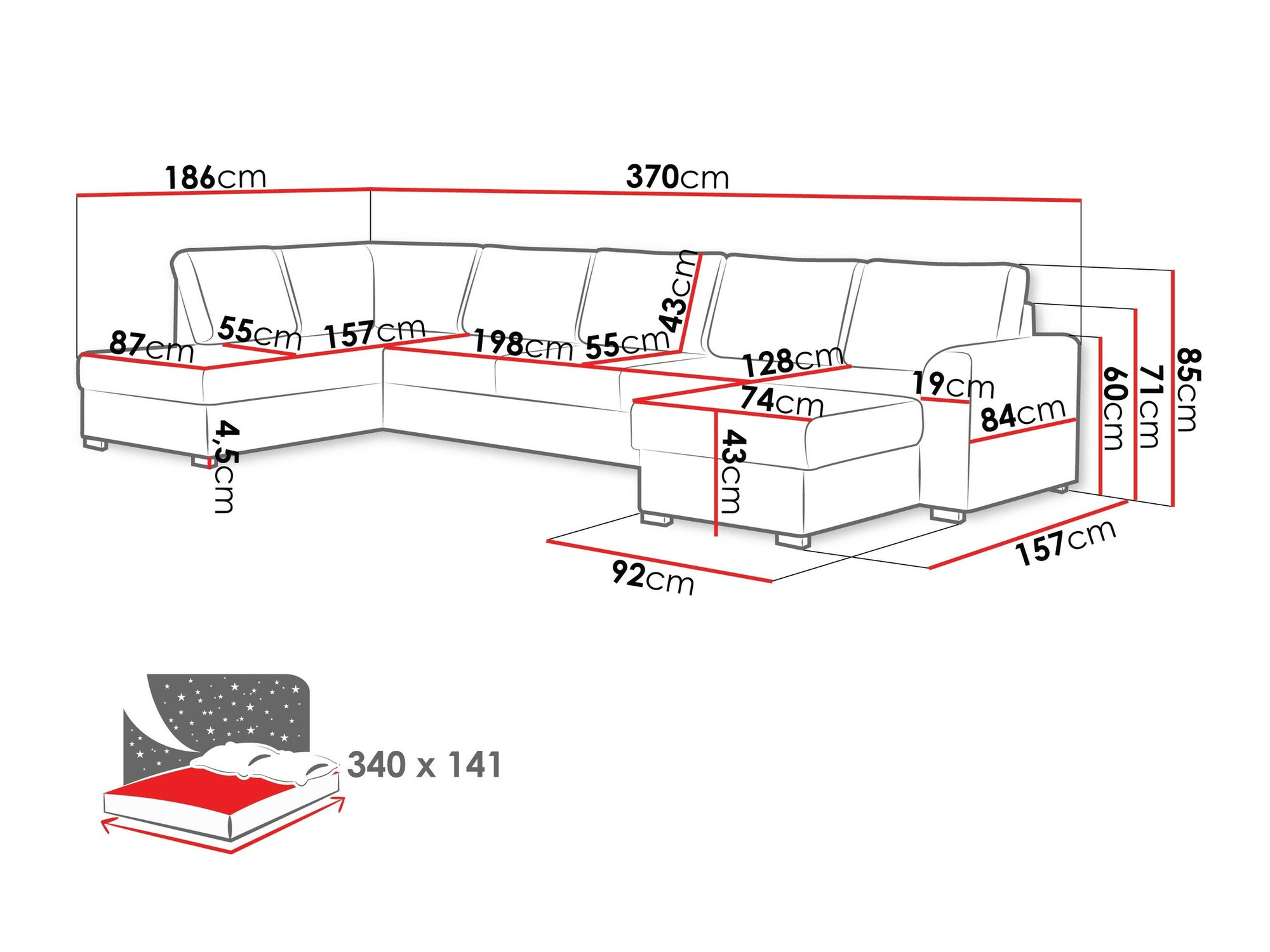 Hoekbank Comfivo Flumen I (Flow 06)