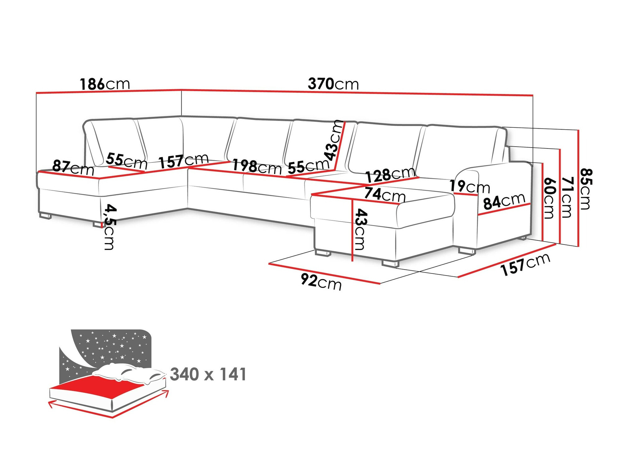 Hoekbank Comfivo Flumen I (Soft 017 + Lux 06)