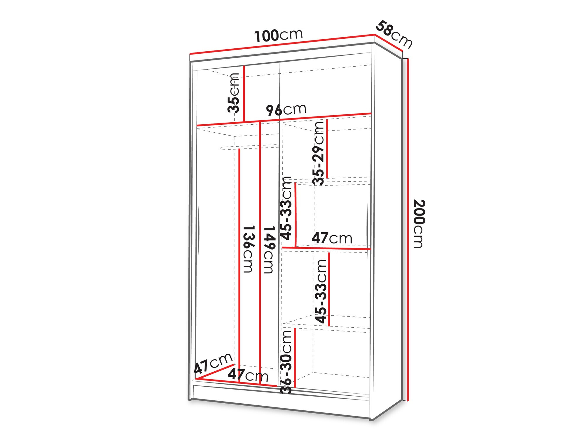 Kledingkast Closico 167 (Kasjmier)