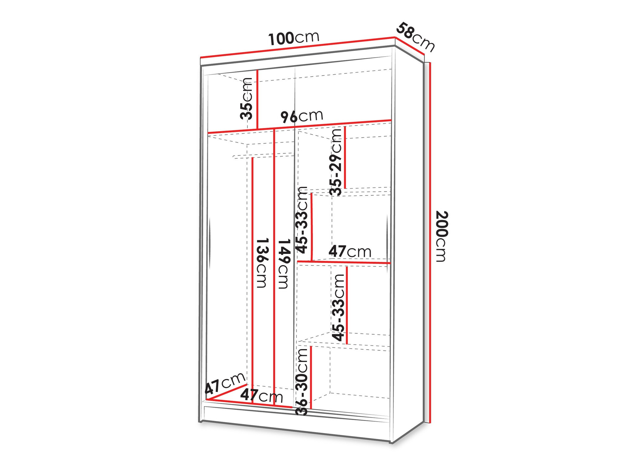 Kledingkast Closico 168 (Wit)