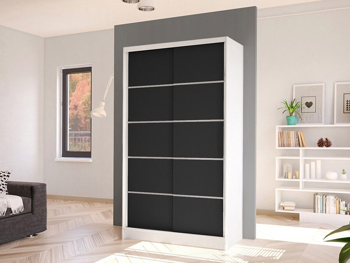 Kledingkast Closico Fractor IV (Wit + Zwart)