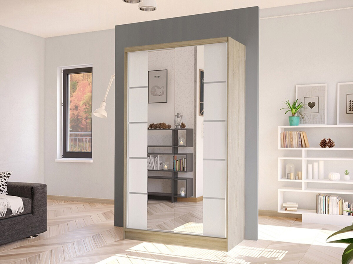 Kledingkast Closico Fractor V (Sonoma eik + Wit)