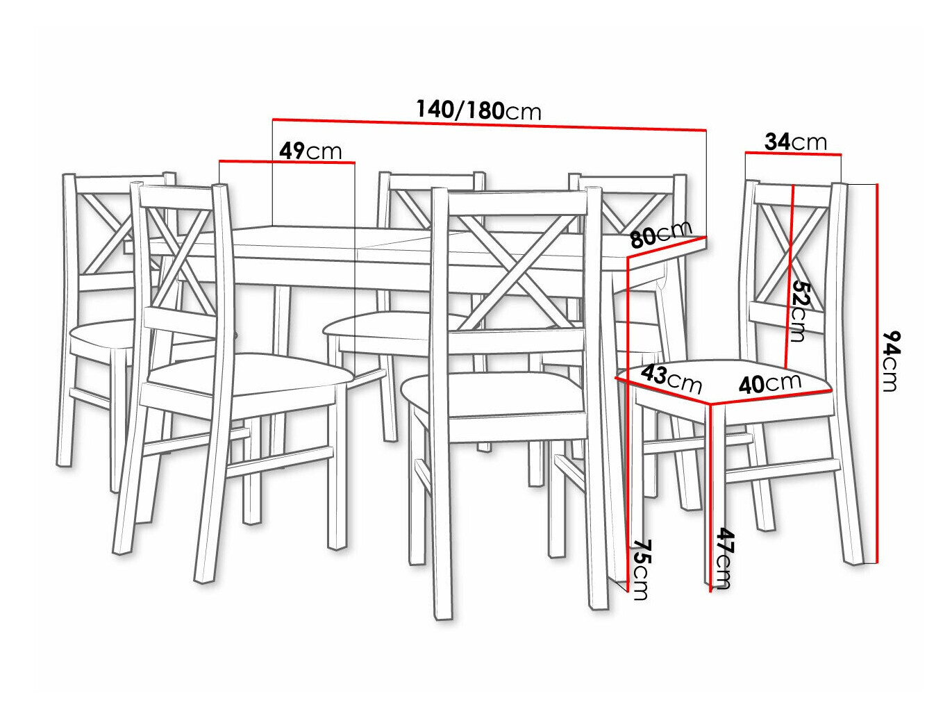 Eetkamerset Victorville 223
