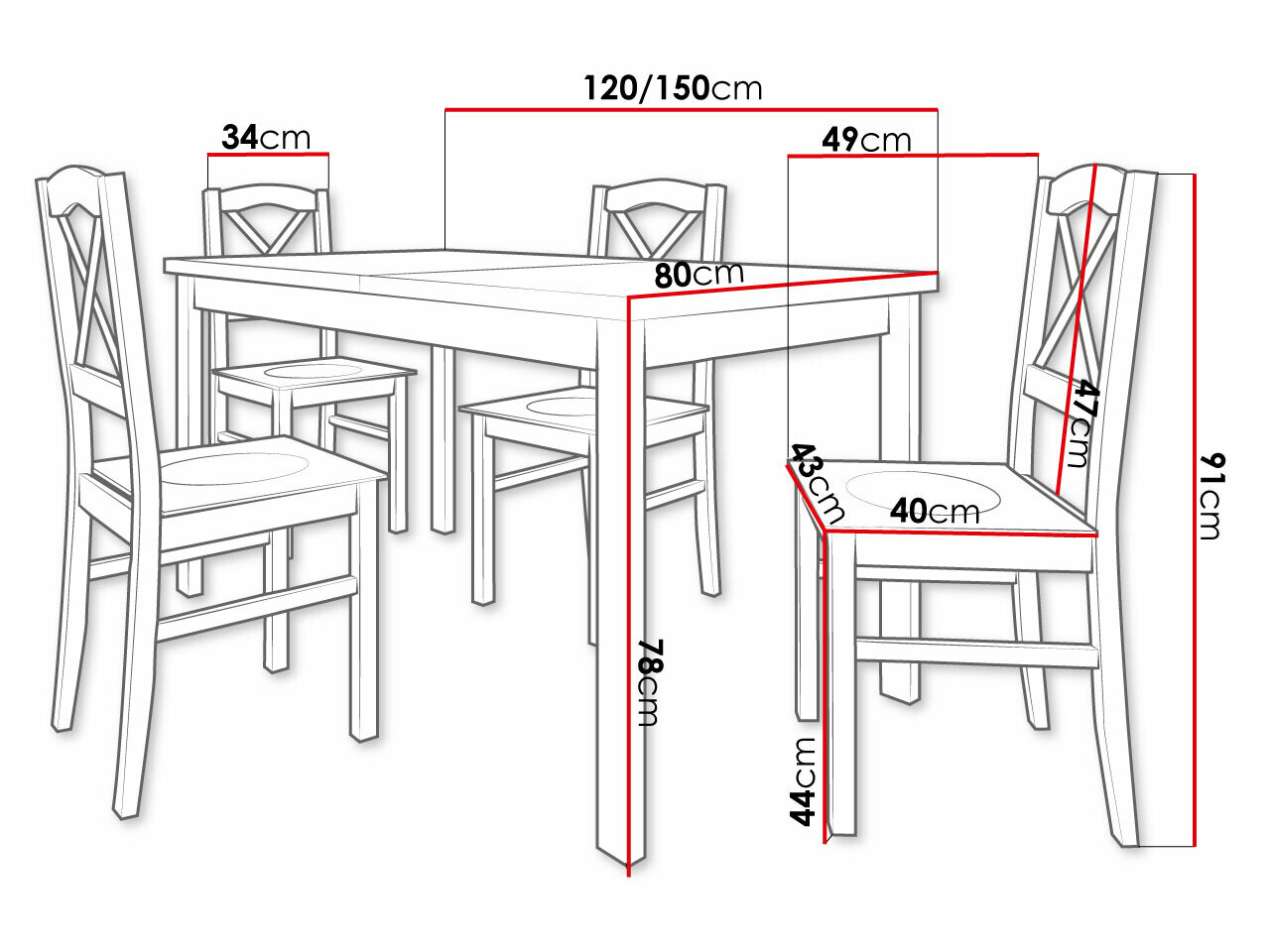 Eetkamerset Victorville 280 (Zwart + Artisan eiken)
