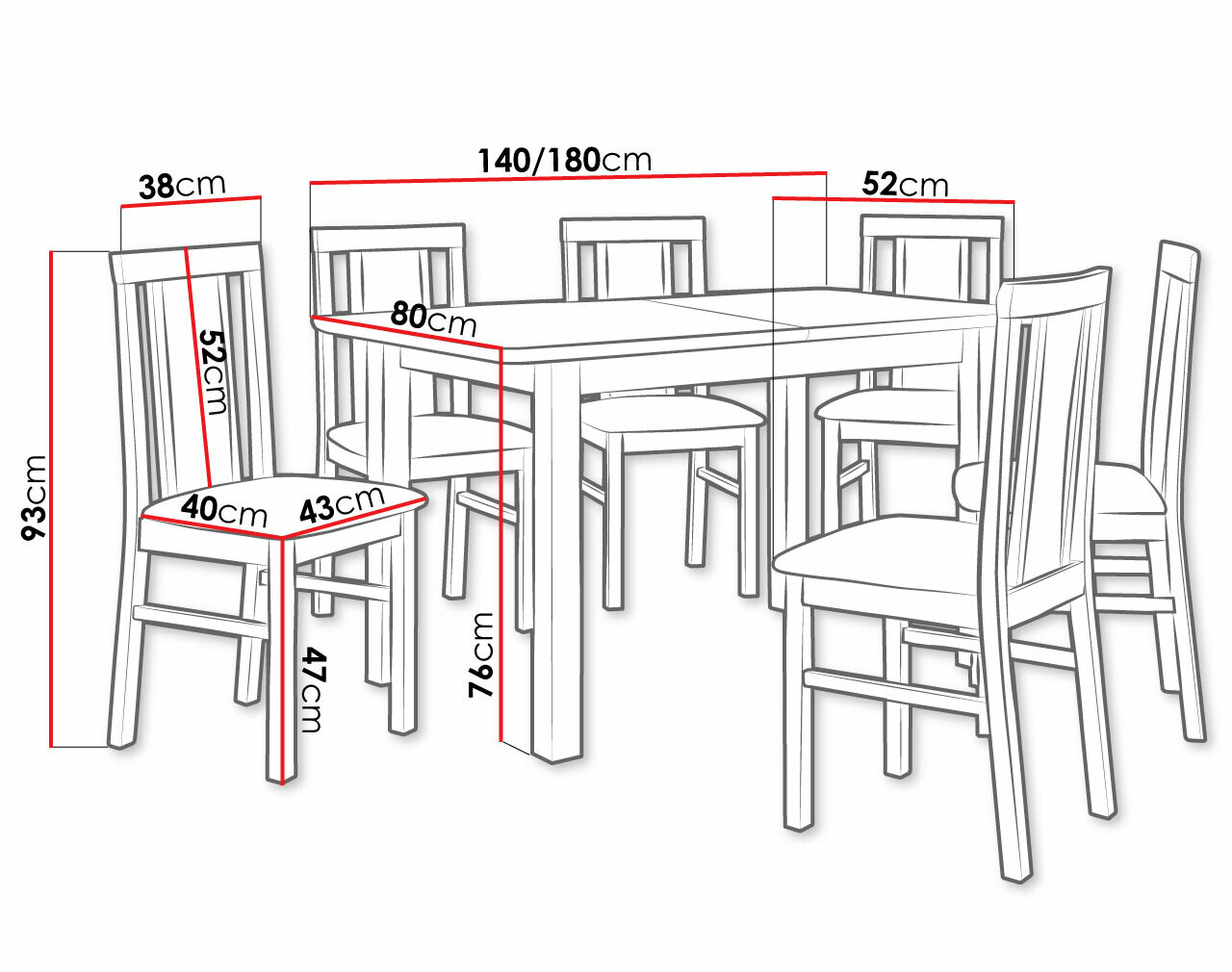 Eetkamerset Victorville 282