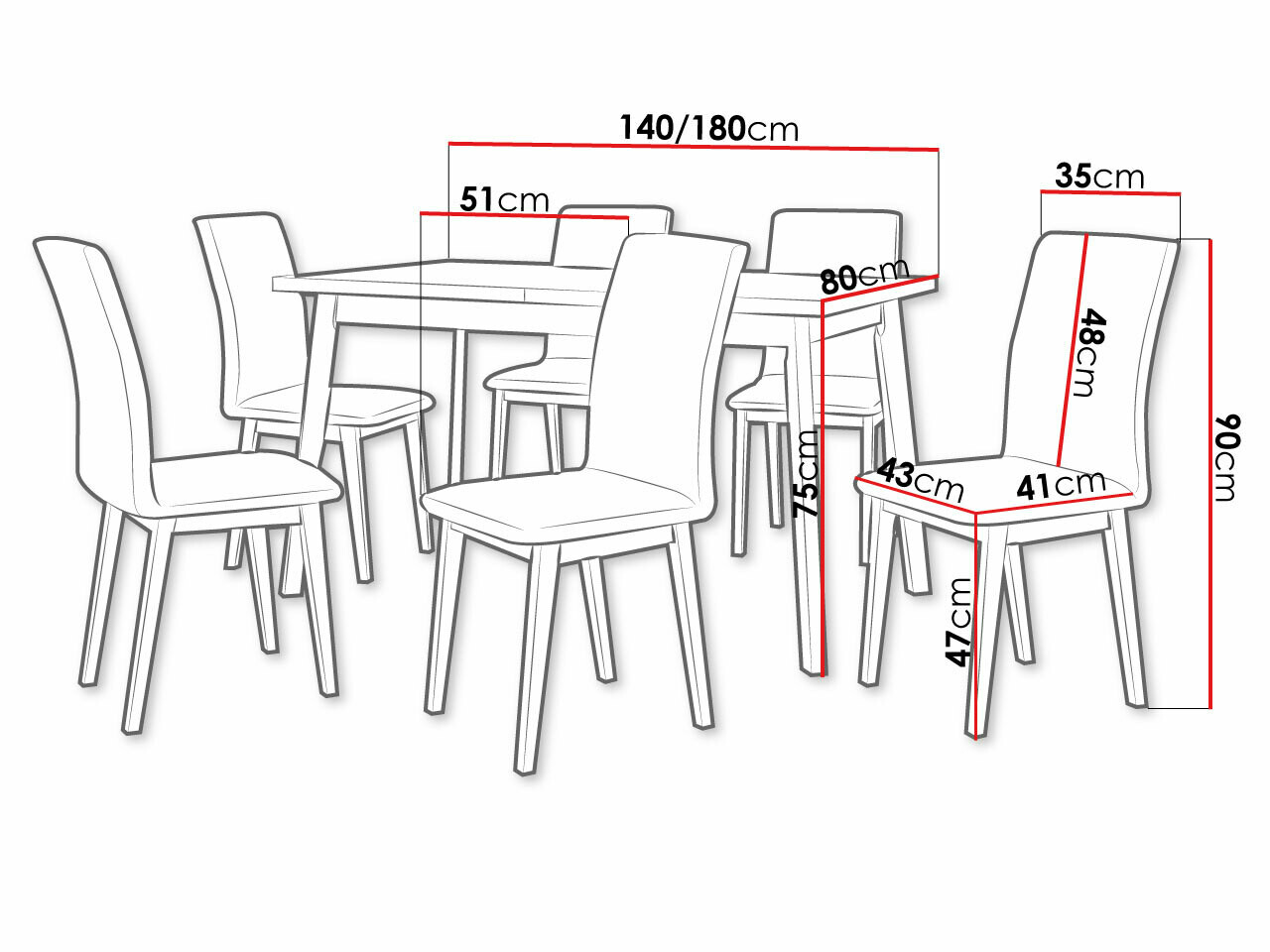 Eetkamerset Victorville 285 (Kleinzoon eik + Wit)