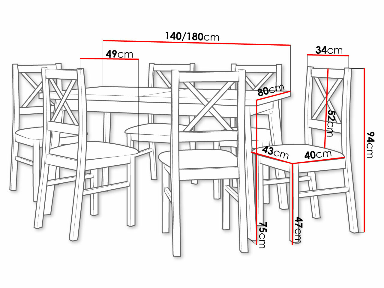 Eetkamerset Victorville 297