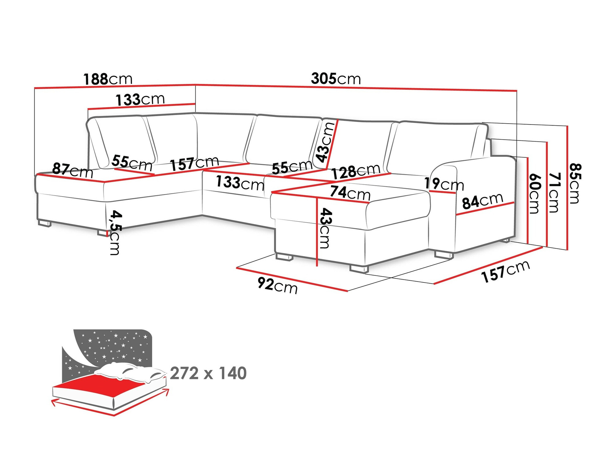 Hoekbank Comfivo 189 (Magic Velvet 2217)