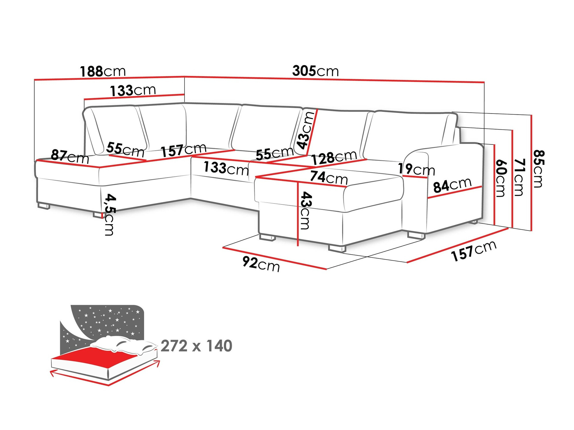 Hoekbank Comfivo 189 (Soft 011 + Majorka 03)