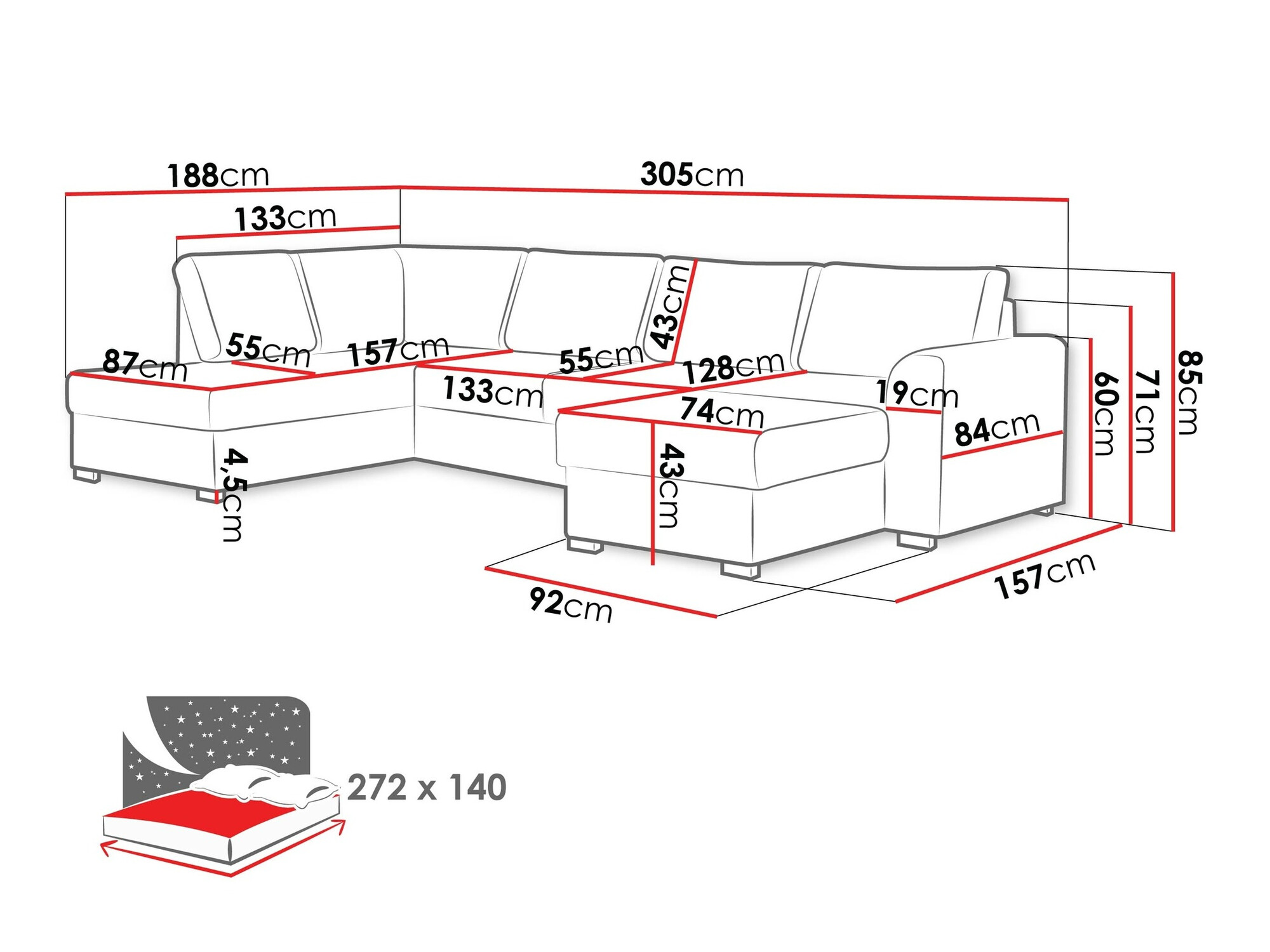 Hoekbank Comfivo 189 (Wave 09)