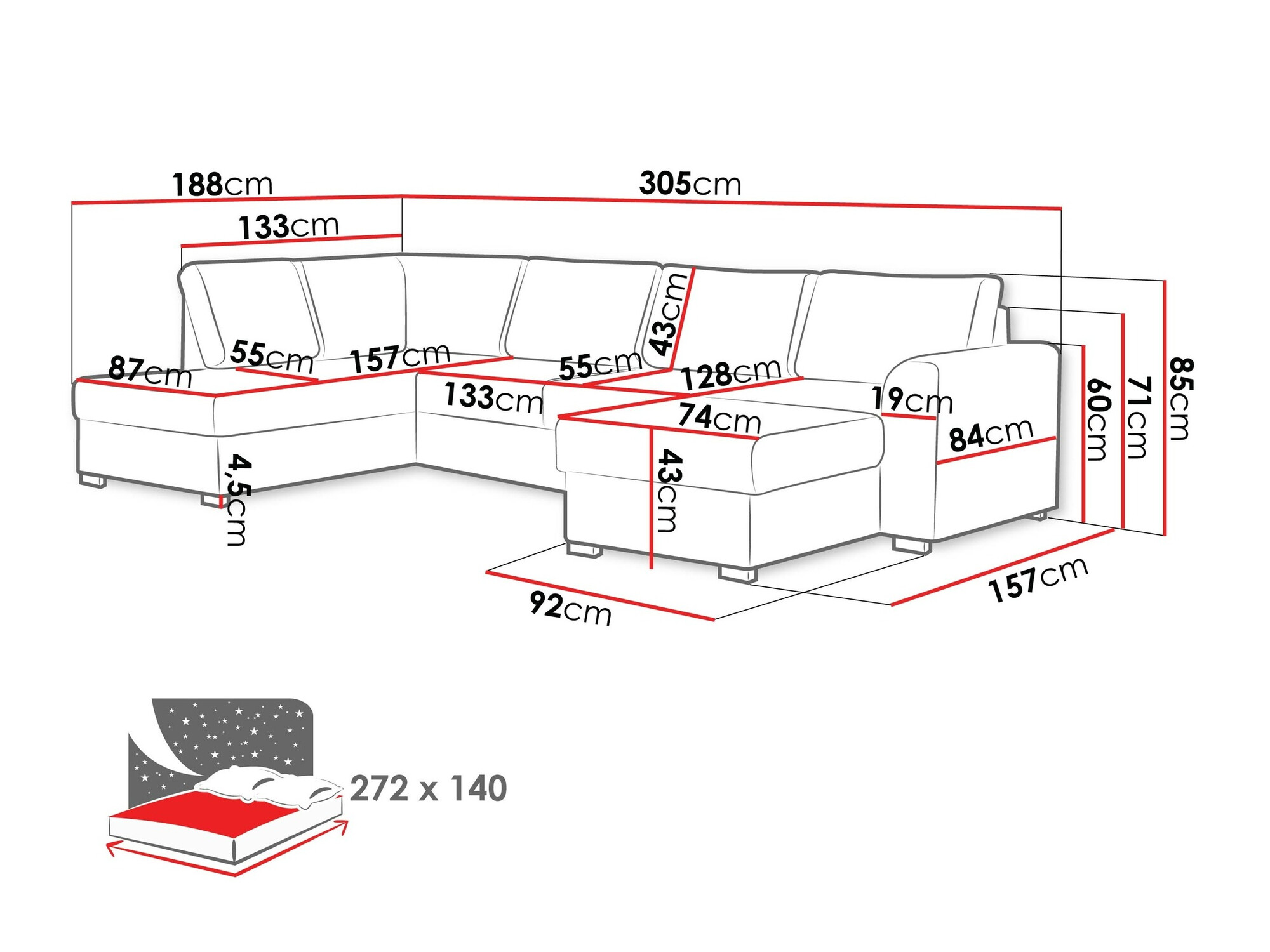 Hoekbank Comfivo Flumen (Twist 23)