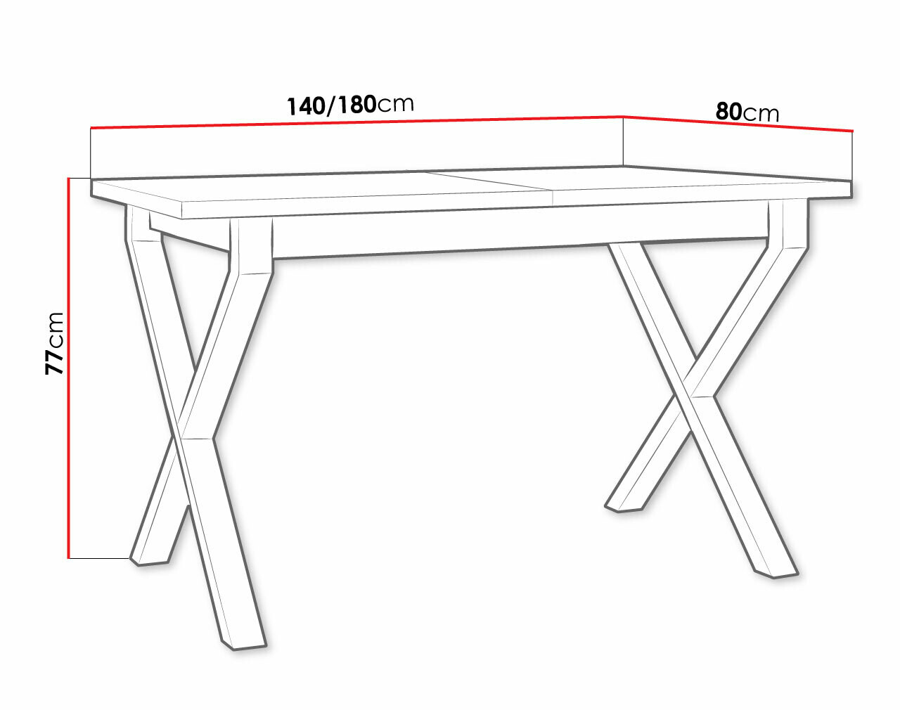 Tafel Victorville 300 (Sonoma eik + Zwart)