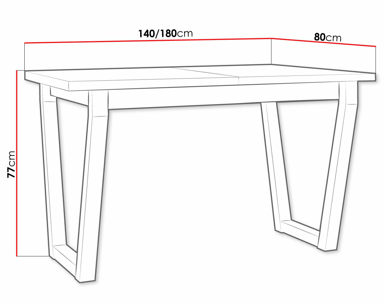 Tafel Victorville 301 (Zwart + Kleinzoon eik)